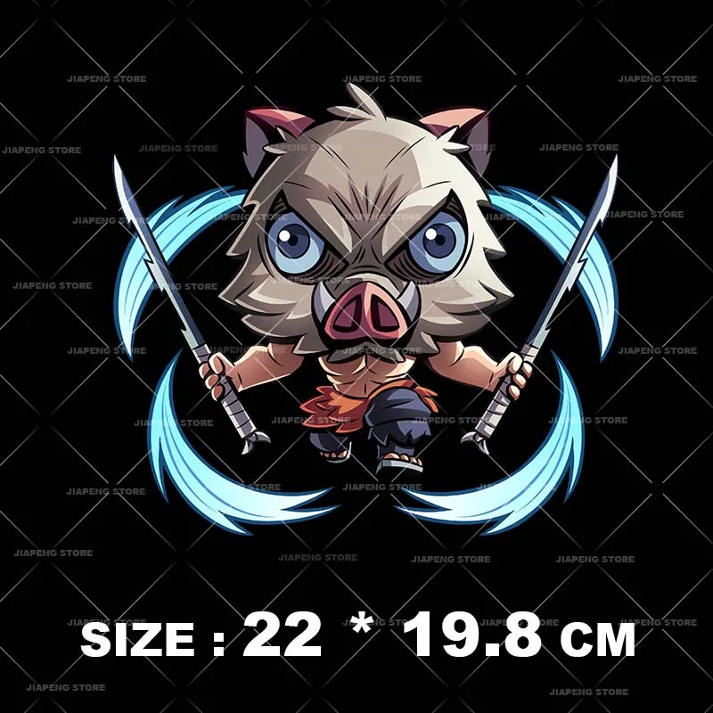 Anime Demon Slayer Patches Iron On Heat Transfers For Clothes Nezuko Washable Thermal Transfers Sticker On T-shirt Applique DIY 