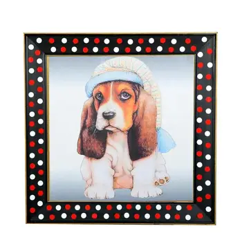 

Canvas Print Luxury Dog With Glass Framed Dog 51 * 51 cm