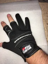 ABU Garcia-guantes de pesca de cuero de alta calidad, cómodos, antideslizantes, para pesca al aire libre, 1 par