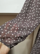 Women Summer Spring-Dress Vestidos A-Line Long-Sleeve Dot Print Midi Chiffon S.FLAVOR