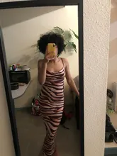 Slim Bodycon Dresses Cami Spaghetti-Strap Skin-Print Party Zebra Multicolor Summer Sexy