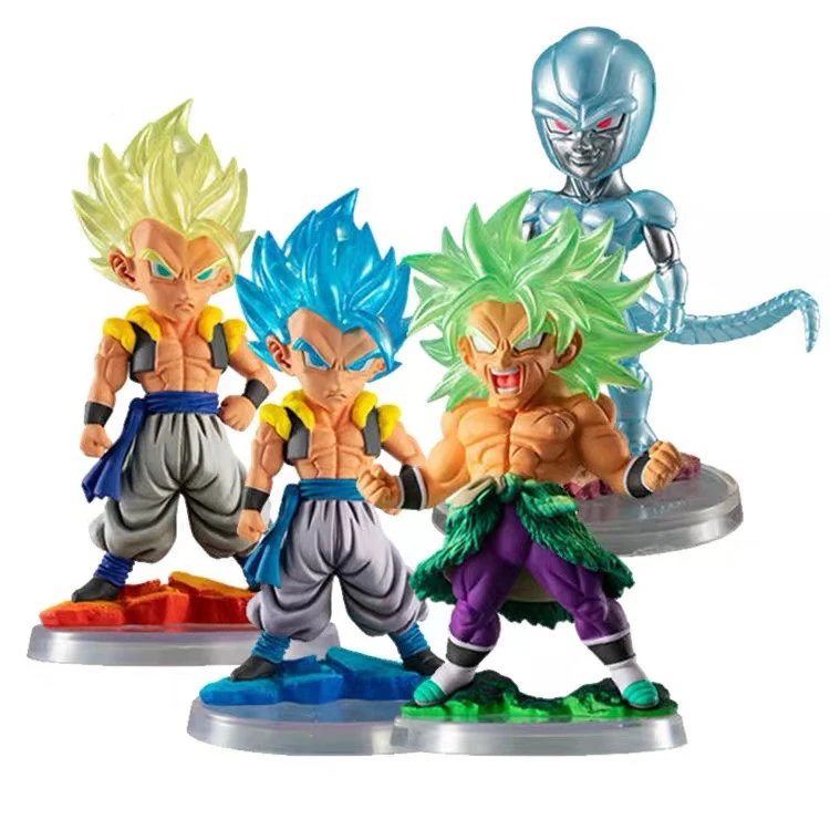 Оригинальный Bandai Dragonball super Gashapon UG лучший 03 Набор фигурок Broly Gogeta голубая желтая
