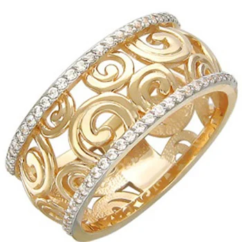 

Esthete ring with cubic zirconia in red gold