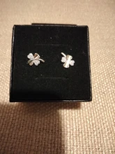 ANENJERY de Plata de Ley 925 gran oferta pendientes brincos pendientes de botón pendientes TRÉBOL DE LA SUERTE pendientes para el regalo de las mujeres oorbellen S-E55