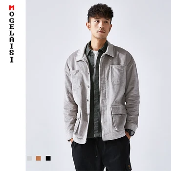 

Fashion New 2019 winter jacket men solid loose keep warm High quality Corduroy jackets and coats man Baseball jacket JD0705