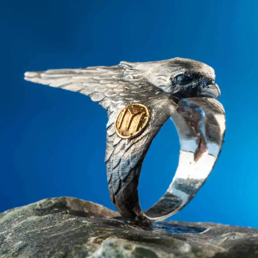 Licensed Resurrection Ertugrul Thumb Ring with Hawk Motif
