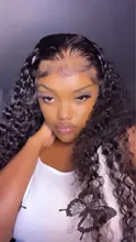 13x4 rizado pelucas de cabello humano brasileño profundo onda de encaje frente pelucas de cabello humano sin costuras Pre arrancado peluca Frontal de encaje pelucas para mujeres