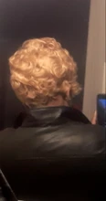 AILIADE 6 pulgadas Vintage dedo corto peluca sintética con ondas Afro rizado pelucas para mujer negro púrpura rubia pelo resistente al calor