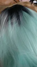 FAVE-peluca sintética ombré negra, púrpura, rubia, gris, lino, marrón/recta, longitud del hombro, Cosplay de parte media, peluca de uso diario para mujer