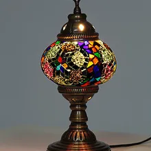 Турецкая мозаичная настольная лампа ручной работы в марокканском стиле