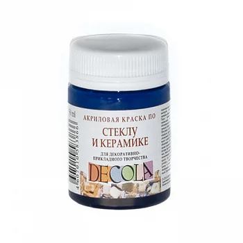 

Paint acrylic on glass and ceramics DeCola blue dark флуоресцентный 50 ml
