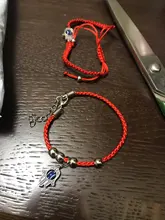 Pulsera con abalorio de cordel rojo para hombre y mujer, accesorio de mano ajustable con extensión de ojo turco, Parte incluida