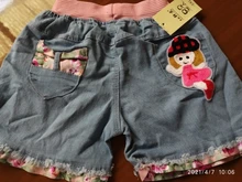 Pantalones cortos de mezclilla para niñas, Shorts bonitos de moda de verano con encaje Floral