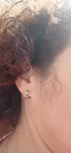 Piercing de Plata de Ley 925 para mujer, pendientes de aro con flor de cristal para mujer, joyería para fiesta y boda eh1348