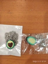 OATHYAN-colgantes de aguacate y fruta para mujer, collar de cadena larga con forma de corazón, joyería