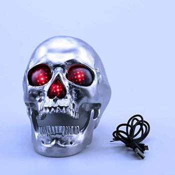 

Skull Wireless Speaker LED Wireless Super Bass Stereo Sound Cool Skull Artwork Speaker with Wonderful Eyes Light for Home Decor