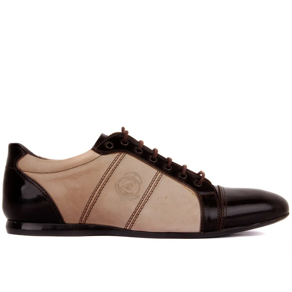 Sail Lakers-Brown Patent Leather Men 'S Shoes