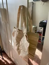 Bolso de compras de lona blanca, bolsa de hombro plegable Eco reutilizable, bolso grande de tela, bolsa de mano de algodón para bolsas de compra Mujer