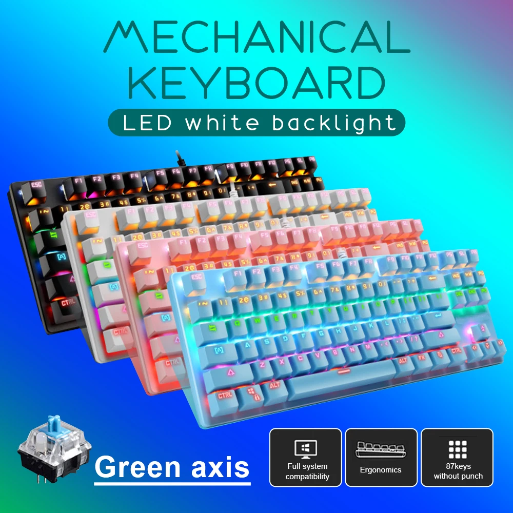 

K550 USB Wired Gamers Gaming Mechanical Keyboard RGB LED Backlit With Fn Multimedia Key Keyboard For Windows Laptop PC MAC 10.2