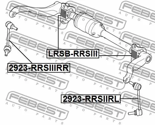 Тяга стабилизатора LAND ROVER RANGE ROVER 13- зад.подв.лев. FEBE