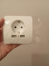 Bcsongben-enchufe electrónico de pared, toma corriente estándar de la UE con enchufe usb dual para el hogar, cargador con usb