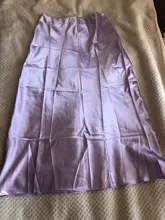 Mnealways18-falda de seda satinada para mujer, Falda larga de cintura alta, color púrpura, elegante, para oficina, Primavera, 2020