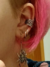 Pendientes de Estilo Vintage para mujer, aretes pequeños con diseño de flor hueca, abrazadera tipo U, estilo Retro, estilo europeo, Punk