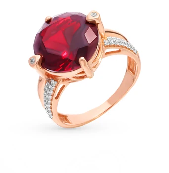 

Silver ring with cubic zirconia and Garnet sunlight sample 925 test