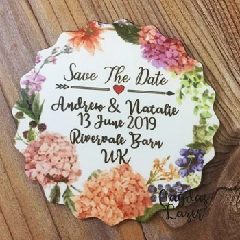 

Save the Date Magnet Natural Wood Laser Cutting Personalized Save The Date Magnets