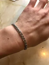 Chain Bracelets Wristband Cuban-Link Gifts Women Jewelry Curb Stainless-Steel Vnox Anti-Allergy