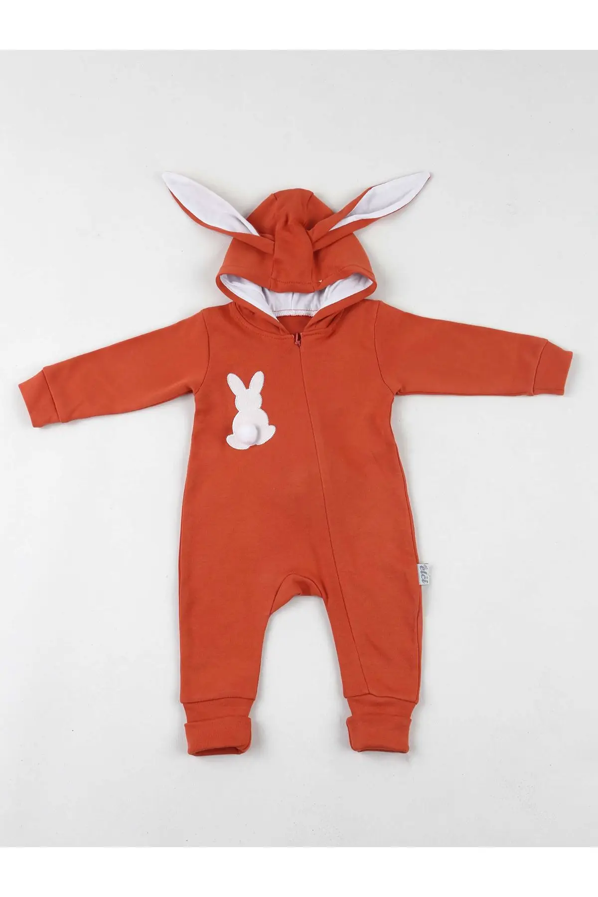 

Orange Eared Rabbit Pompom Baby Jumpsuit