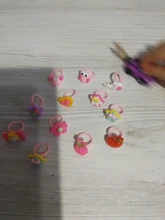 Anillo de fruta bonita para niñas, sortija Multicolor de colores, fruta bonita, traje de princesa, 12 Uds.