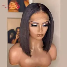 

13x6 13x4 Bone Straight Lace Front Human Hair Wigs Double Drawn Peruvian Virgin Hair Short Bob Wig Preplucked 5x5 Closure Wig