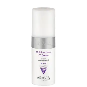 

CC cream protective spf-20 multifunctional CC cream sand 02, 150 ml, aravia professional
