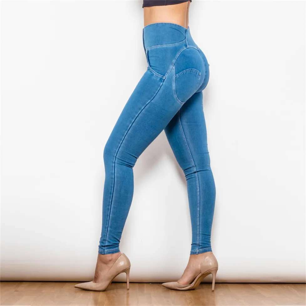 Shascullfites High Rise Stretch Skinny Jeans Tights Denim Blue Jean Sexy  Push Up Jeggings With Four Buttons - Jeans - AliExpress