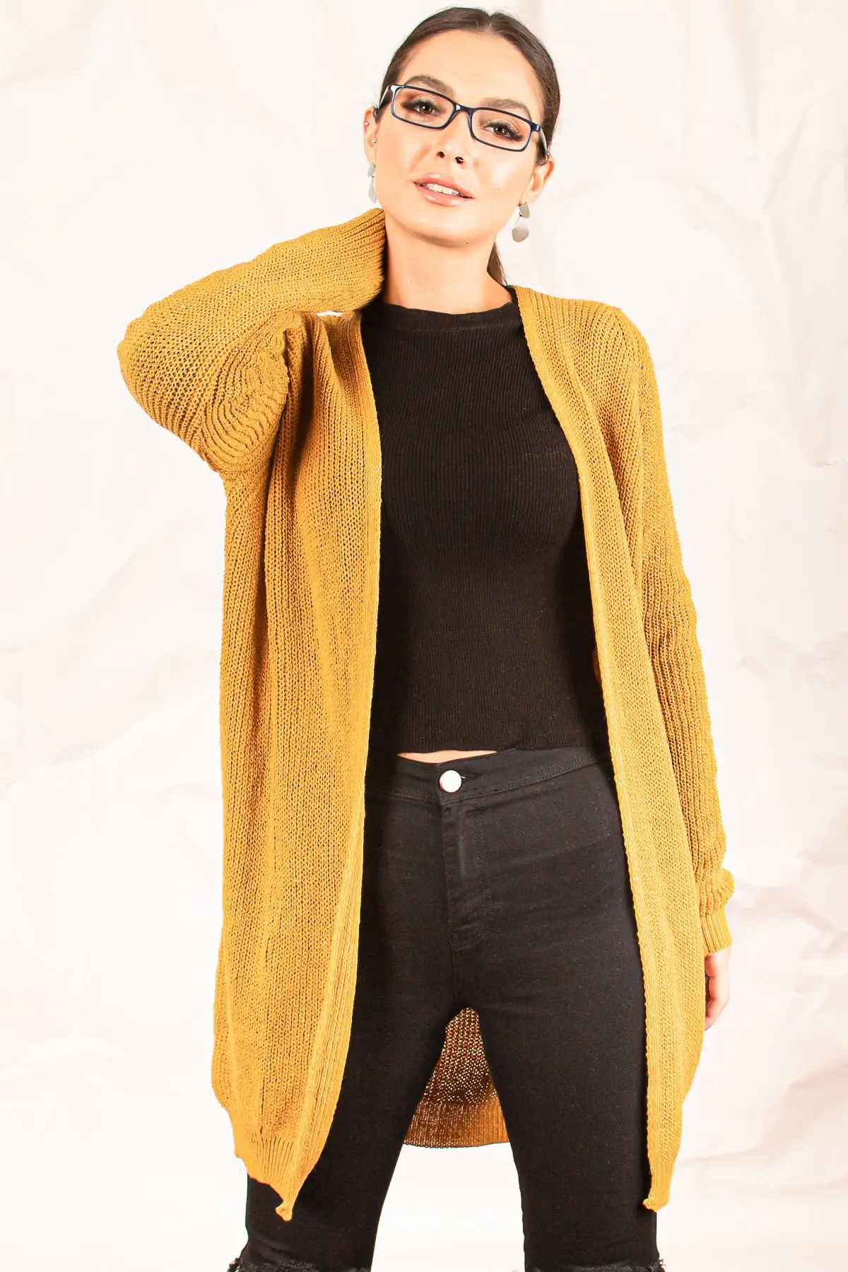 La armónica mujer de color mostaza Selanik Cardigan ARM-20K012007 _ AliExpress Mobile