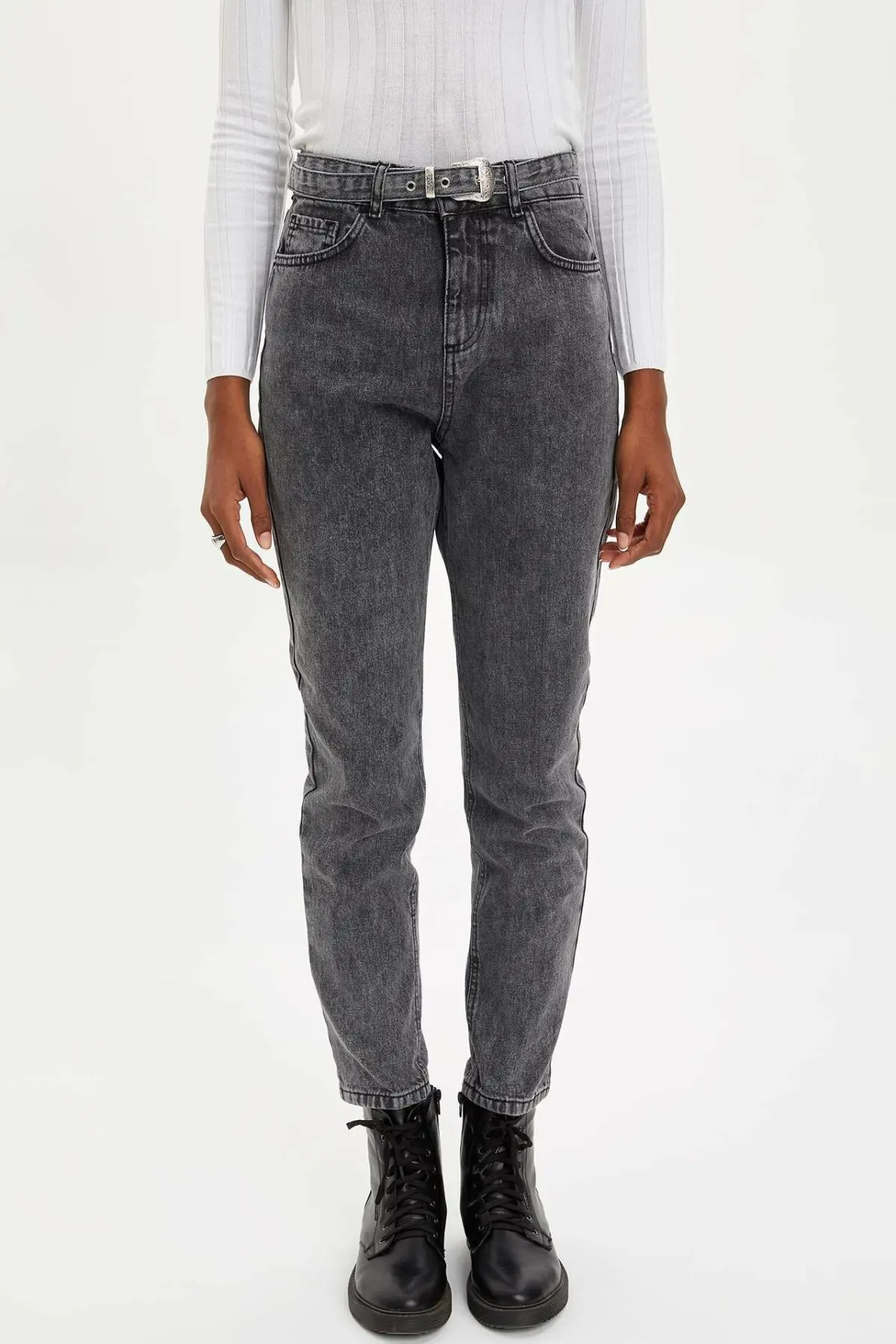 DeFacto, женские модные джинсовые брюки со снежинками, женские эластичные джинсовые брюки с высокой талией, женские узкие брюки-карандаш, дамские-M1692AZ19WN