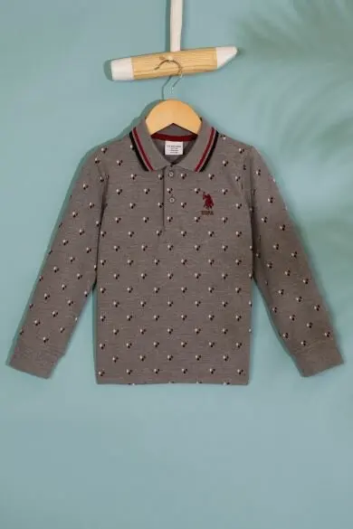 Uss. POLO ASSN. Стандартный Свитшот серого цвета для детей