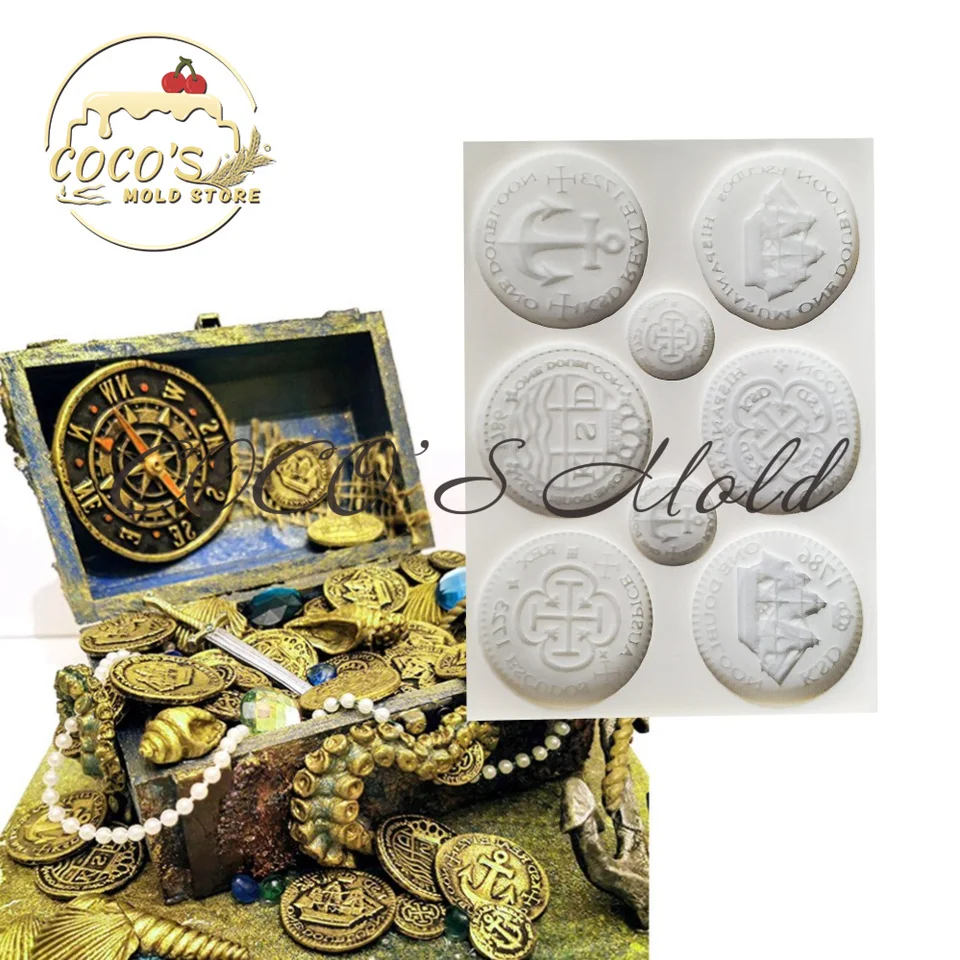 チョコレート型,銅,コインデザイン,ペストリー,台所用品用のシリコンモールド - AliExpress