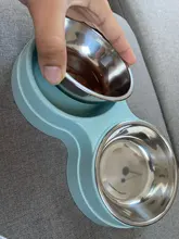 Alimentador de colores para mascotas, plato de acero inoxidable para alimento y agua de perros y gatos pequeños