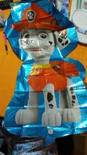 Figuras de acción de la patrulla canina para niños y niñas, juguetes de globos de aluminio, Skye Chase, Rubble, Marshall, modelo, globo, Decoración de cumpleaños, regalo
