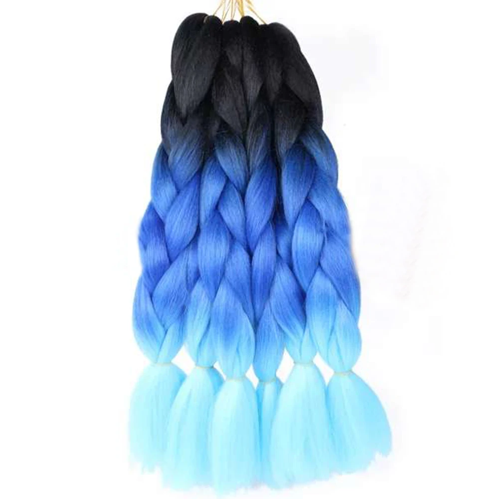Jumbo Braiding Hair Extensions Kanekalon Braiding Hair 24 Inch Ombre Multiple Tone Colored Synthetic Hair for Women