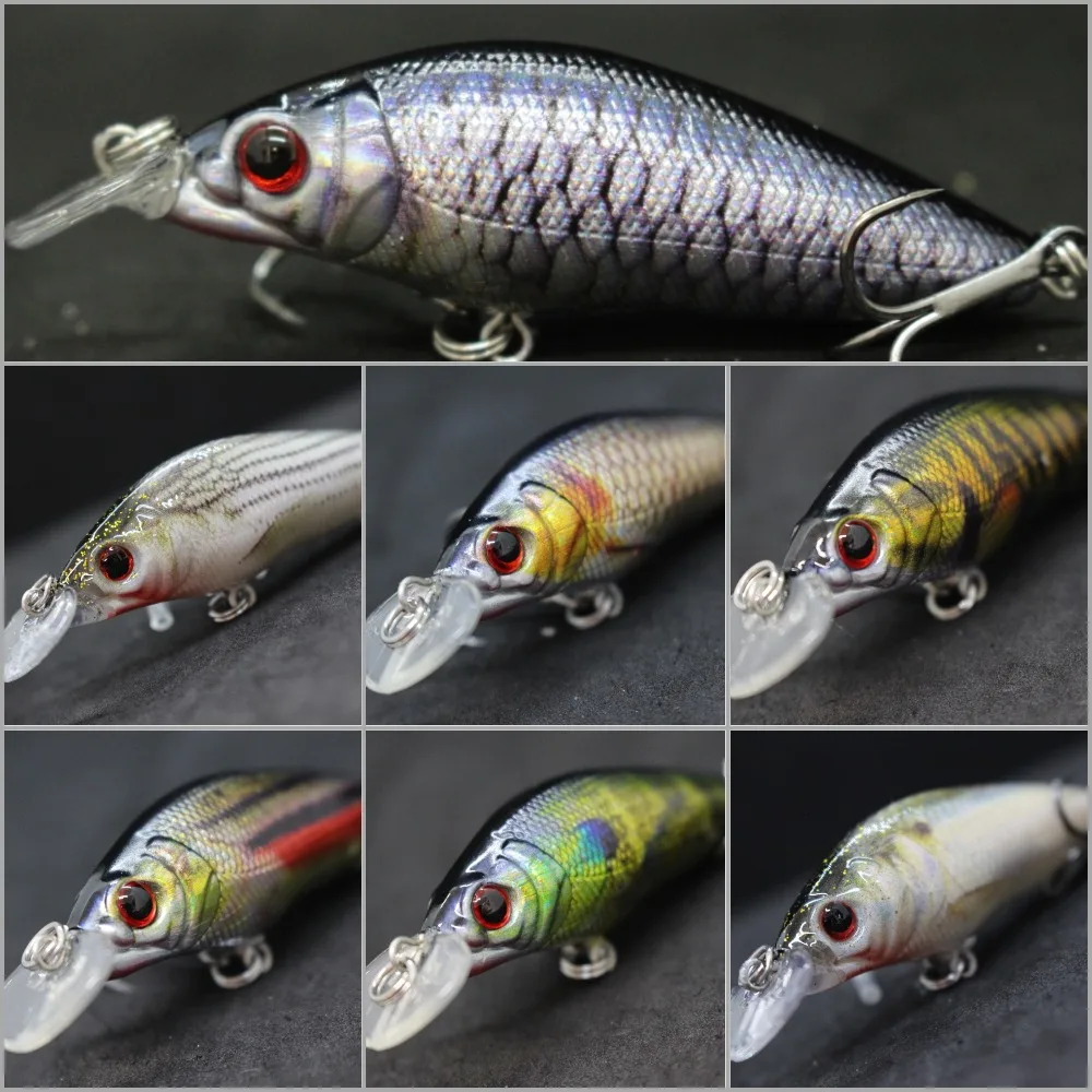 wLure Crankbait Fishing Lures 5g 4.5cm Small Size Sinking Wobbler  Lightweight 10# Treble Hooks Assorted