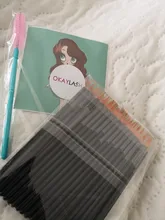 OKAYLASH 50 unids/lote mango negro Gel reutilizables de arte clavo cepillos pintura bolígrafo belleza maquillaje herramientas