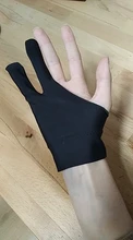 Guantes de dibujo y bolígrafo para tableta gráfica, guante antisuciedad de dos dedos para el hogar, para artista, mano derecha, izquierda, negra, talla libre