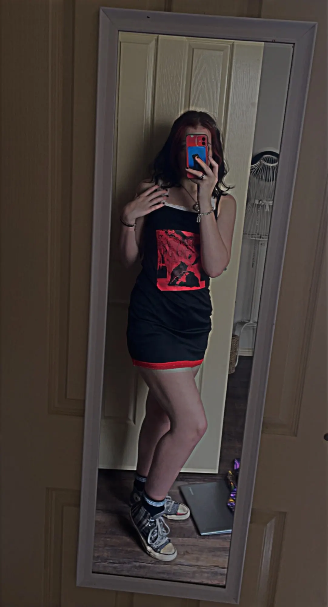 Aesthetic Pastel Gothic Egirl Mini Dress with Anime Death Note Print photo review