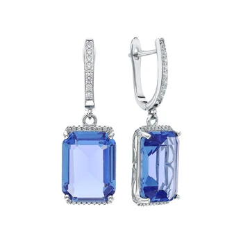 

Silver earrings with sitals and cubic zirconium sunlight sample 925