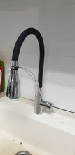 Grifos de cocina con diseño de goma, mezclador cromado, grifo para Cocina LED, tirador único, grúa montada en cubierta para fregadero, 7661