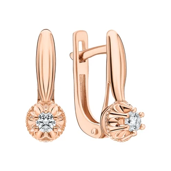 

Gold earrings with diamonds sunlight sample 585