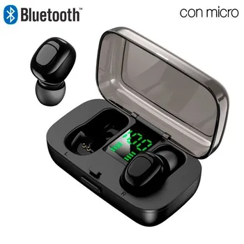

Auriculares Stereo Bluetooth Dual Pod Earbuds COOL DISPLAY Negro